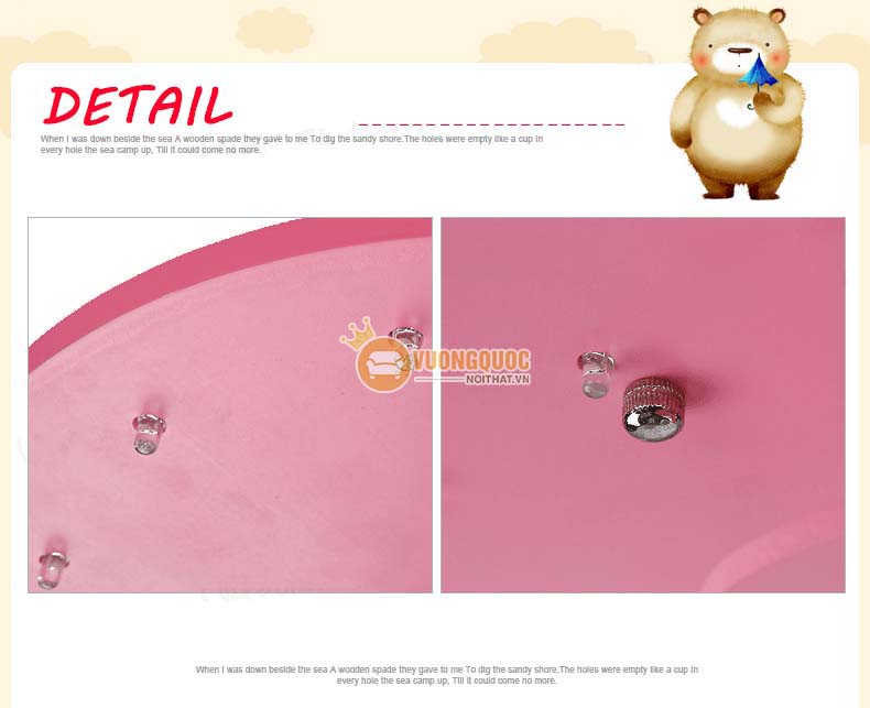 Đèn ốp trần cho bé màu hồng dễ thương uhs111-14